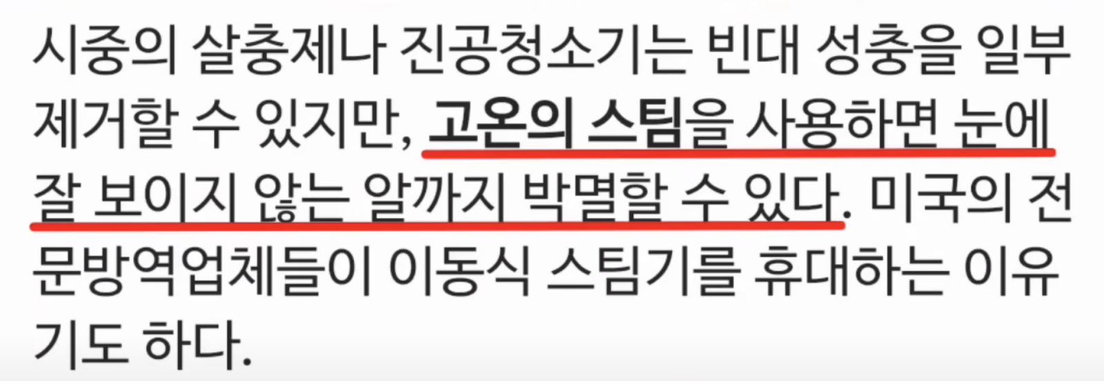 고온의 스팀을 사용하여 빈대 없애는 방법