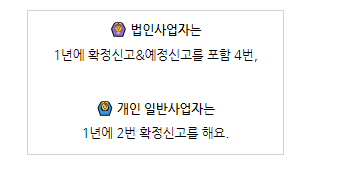 법인사업자 개인 일반사업자 확정신고