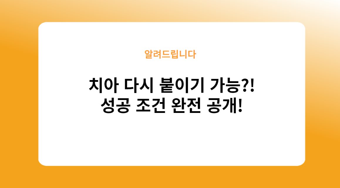 치아 다시 붙이기