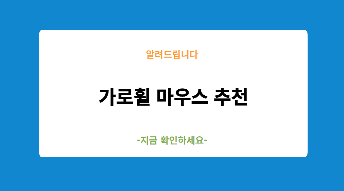 가로휠 마우스 추천 top5